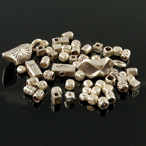 Thai Hill Tribe Silver Beads Assortment 10 grams