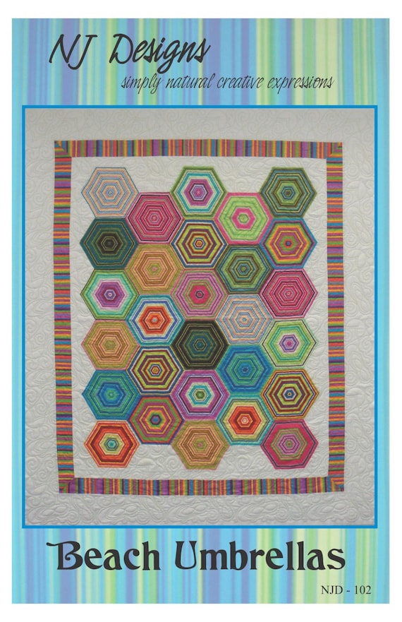 BEACH UMBRELLAS Quilt Pattern by NJ Designs by QuiltStudio on Etsy