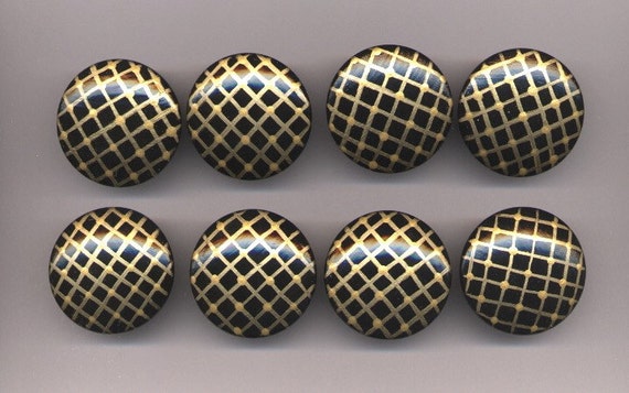 BLACK and GOLD Dresser Drawer Knobs PULLS Set of 8 Great