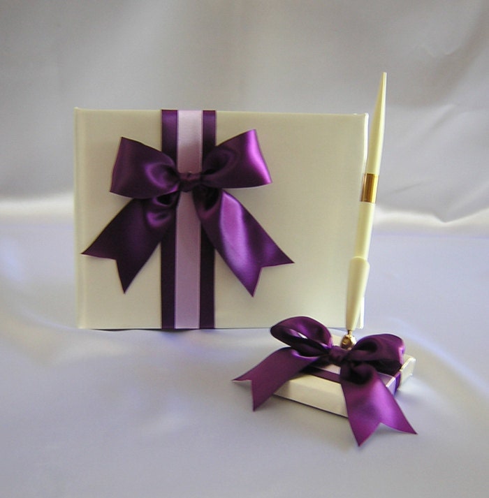 Wedding Accessories Ivory Eggplant Plum Flower Girl Basket