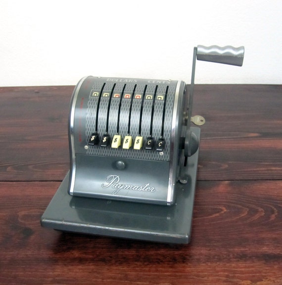 Vintage Paymaster Series S1000 Check Writer / Retro Office