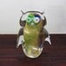 Vintage Murano Art Glass Owl with Gold Flake Core / Retro Owl Home Decor