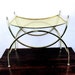 Vintage Brass Finish Vanity Bench / Retro Boudoir Seat