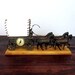 Vintage 1930's Horse Drawn Covered Wagon Clock / Retro Mantle or TV Clock