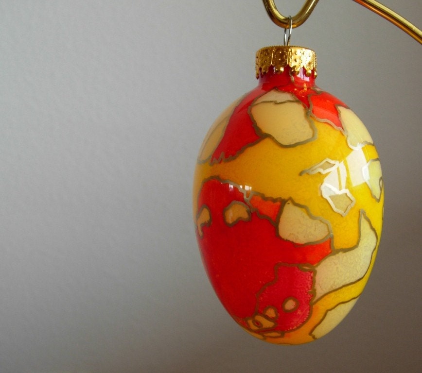 hand painted glass egg ornament hand painted glass egg ornament