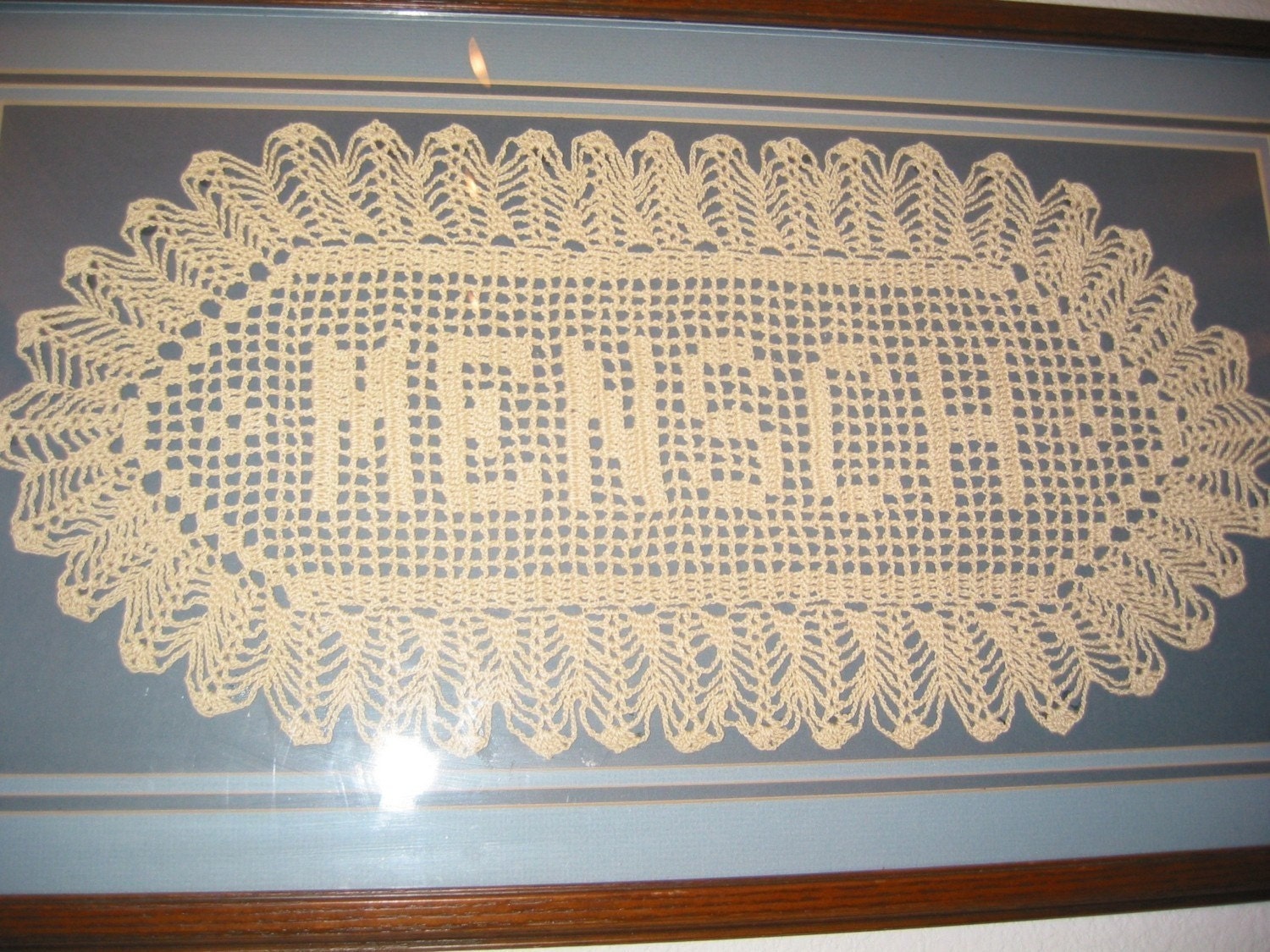 Custom Handmade Crocheted Name Doilies Crochet Name Doily