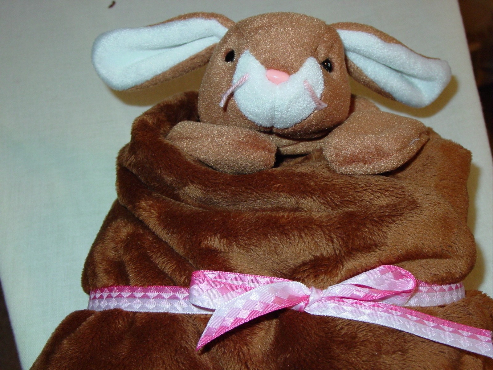 Bunny Rabbit Baby Toddler Security Blanket Minky Plush Gift