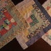 Antique 1930 Feedsack Log Cabin Quilt Blocks