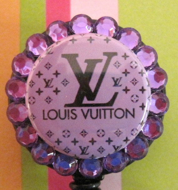 LOUIS VUITTON Badge Holder ID retractable reel with ACRYLIC