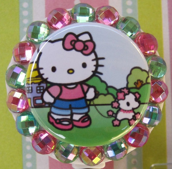 Hello Kitty Badge Holder ID retractable reel with by KeepingitReel