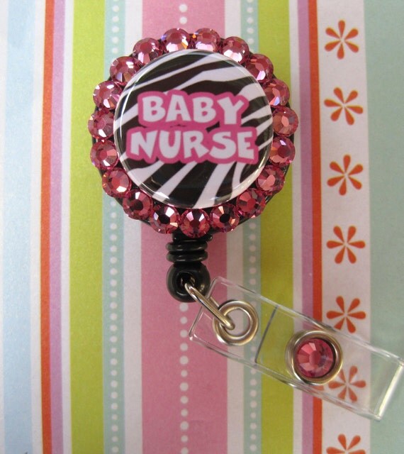 PEDS NICU Nursery Nurse Badge Holder ID retractable reel with