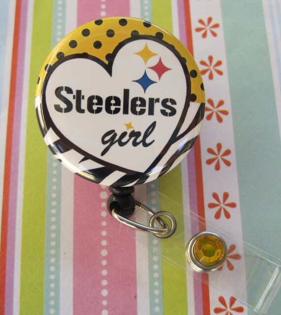 items similar to pittsburgh steelers badge holder id reel items similar to pittsburgh steelers badge holder id reel