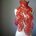 Crochet scarf wool Dark Orange / Paprika / Terra Cotta flower lace long rustic