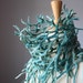 Felted scarf wool Green Fish net network Camouflage felt