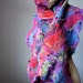 Nuno Felted scarf Wool Silk Purple Red Green Blue Orange long extra large VERTIGO