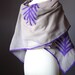 Nuno felted sheer scarf shawl wrap cotton wool organic floral design natural purple stone long