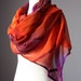 RESERVED Nuno felted scarf shawl wrap silk wool design brown purple orange floral hand dyed painted
