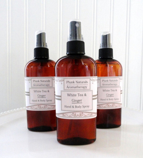 White Tea and Ginger Room and Body Spray by plunksoap on Etsy