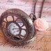 Every Flower Blooms. Small Pocket Watch Necklace in Antique Bronze.
