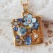 Blue and Gold Vintage Jewelry Pieces Collage / Montage Pendant / Necklace