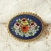 Roses and Blue Flowers Micro Mosaic Brooch / Pendant