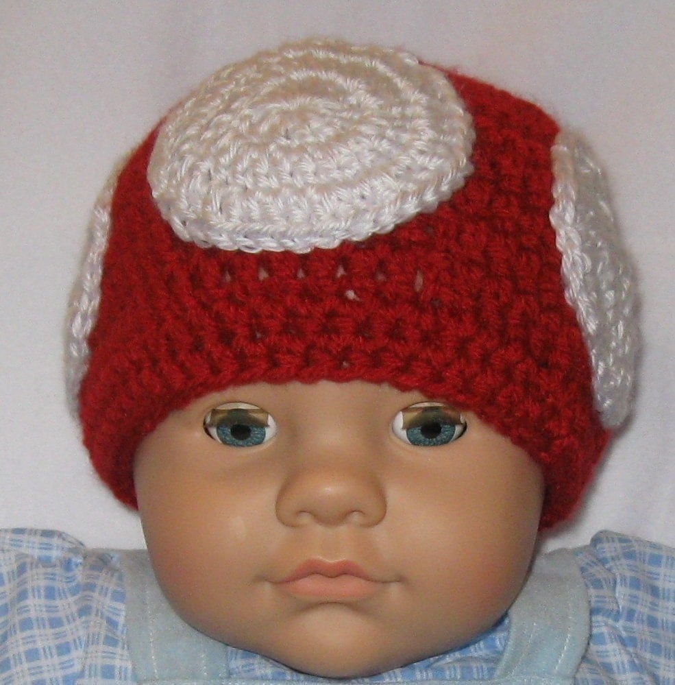Red And White Mushroom Hat Baby Crochet by ImSewCrafty on Etsy
