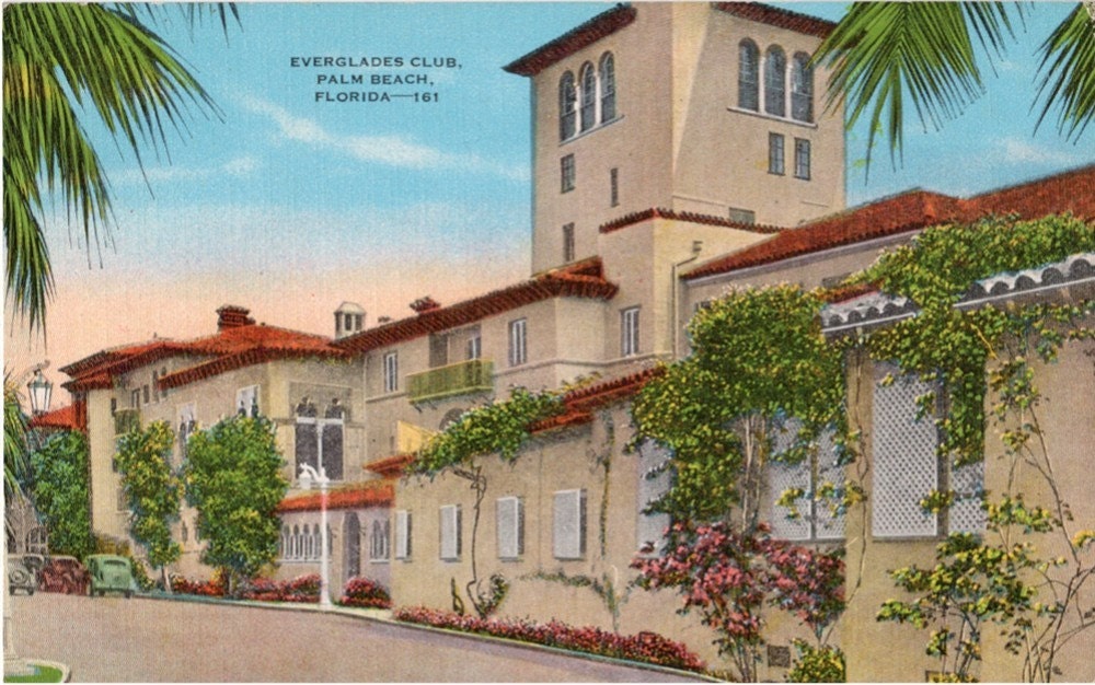 Vintage Florida Postcard The Everglades Club Palm by VintagePlum