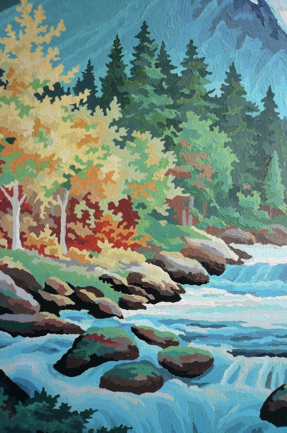 Vintage Paint By Number Landscape