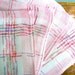 Vintage Pink Plaid Woven Napkins (4)