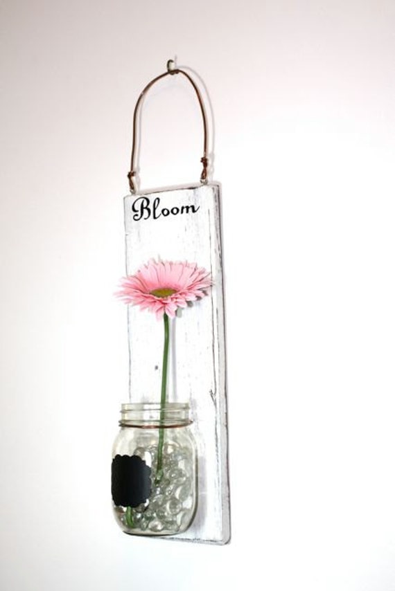 Wall Hanging Vase bloom Mason Jar Vase by tricia16designs on Etsy