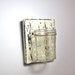 Mason Jar Vase, small, white on black distressed, copper accents, rustic or country home decor
