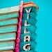 Vintage Movie Theater Cinema Sign in Aqua-8 x 10 Photograph-It Takes a Village