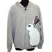 Sale Handpainted Dwarf Hotot Rabbit Hoodie - OOAK - Unisex size XL