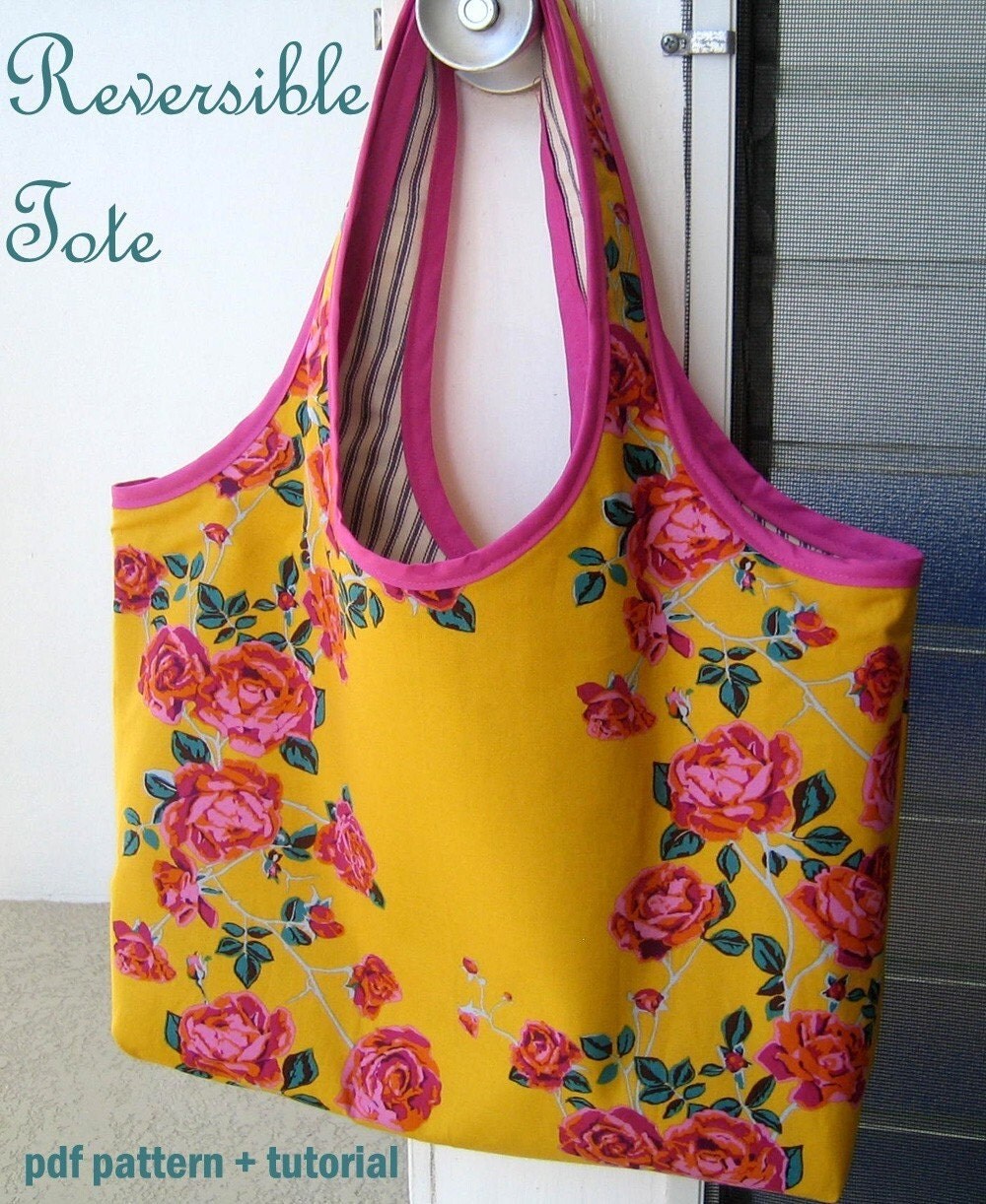 Reversible Tote Bag PDF Sewing Pattern and Tutorial by alifoster