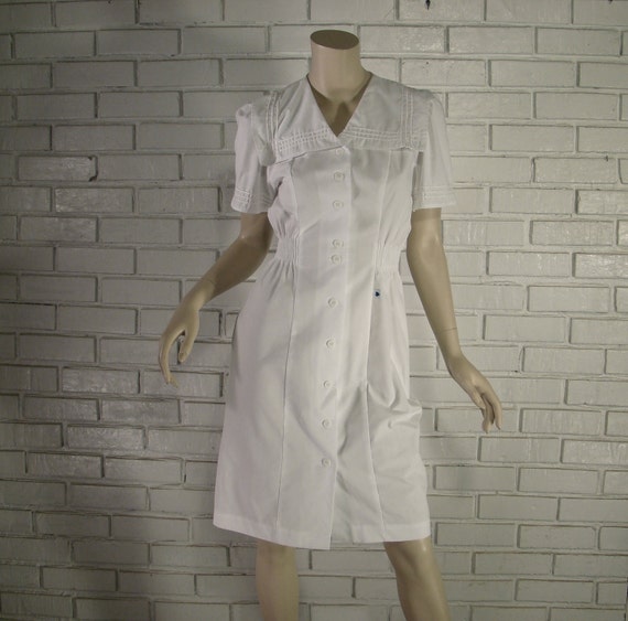 Sexy Nurse Uniform 1980's Square Collar by ReluctantDamsel on Etsy