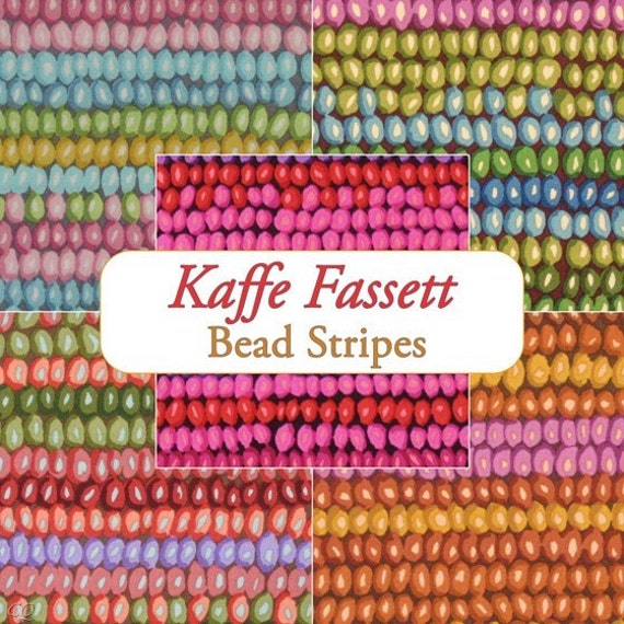 Kaffe Fassett Quilt Fabric Colorful Bead Stripes 5 FQ