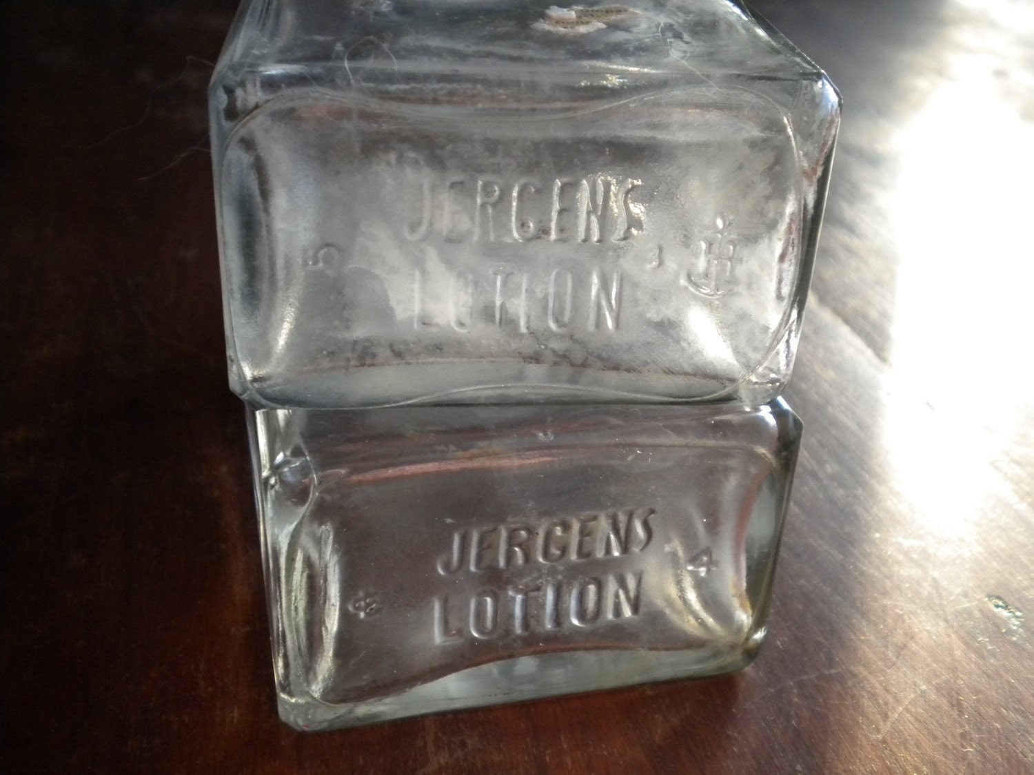 Two Vintage Jergens Lotion Bottles Treasury by PamelaMurphyVintage