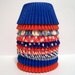 100 Blue and Red Cupcake Liner Assortment:
