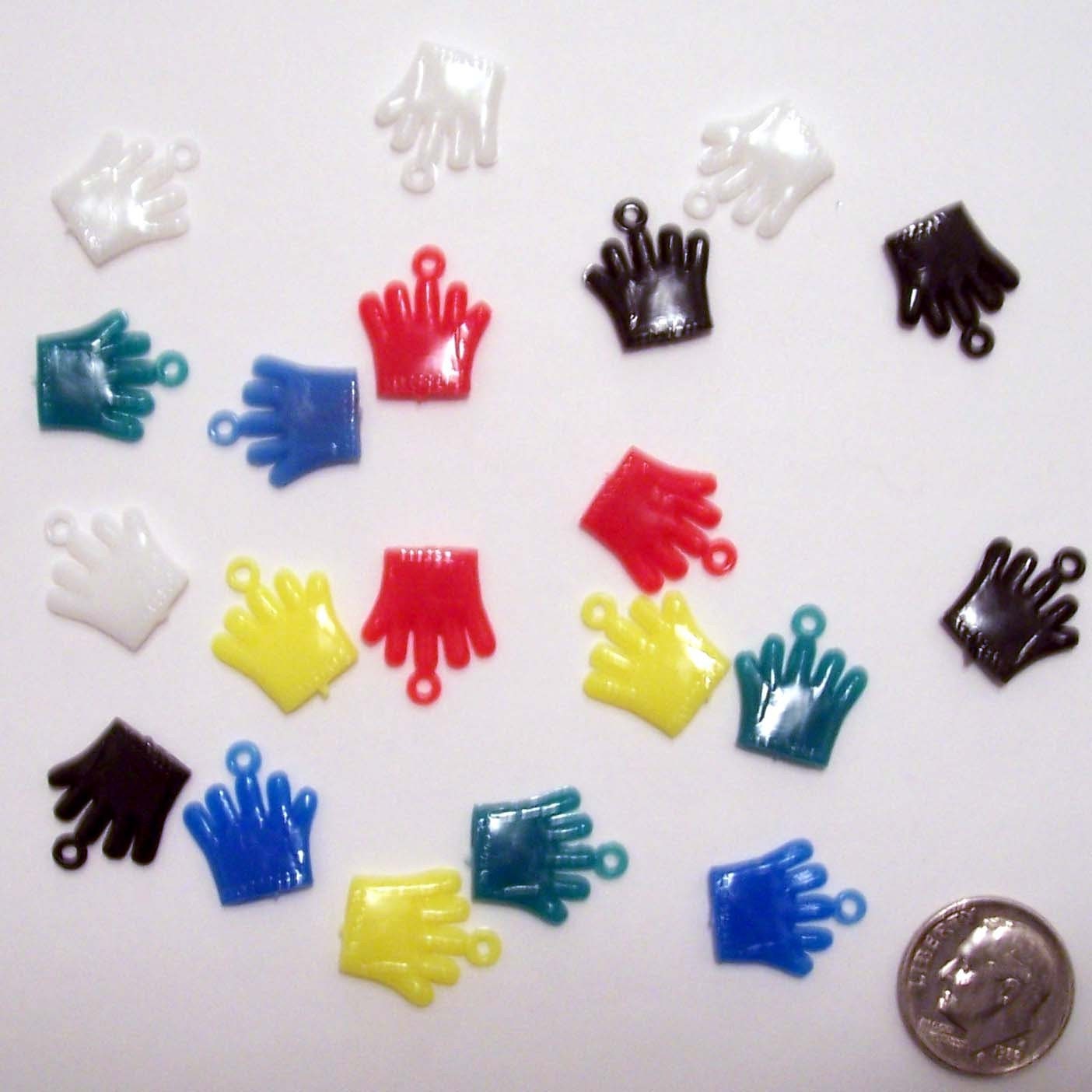 20 Miniature Hand Plastic Charms