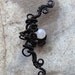Black and moonstone Siren wire wrapped ear cuff