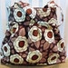 Gathered Fabric Bag in Chocolate Brown, Mocha and Cream