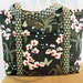 Handcrafted Large Fabric Tote Bag in Green, White and Pink