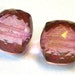 Mystic quartz faceted BIG cubes raspberry pink 2 pieces