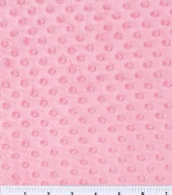 Bubble Gum Pink Minky Dot Fabric Remnants Destash SALE Large