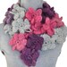 PUFFY FLOWERS - Crochet Multicolor Puffy Flowers Scarf