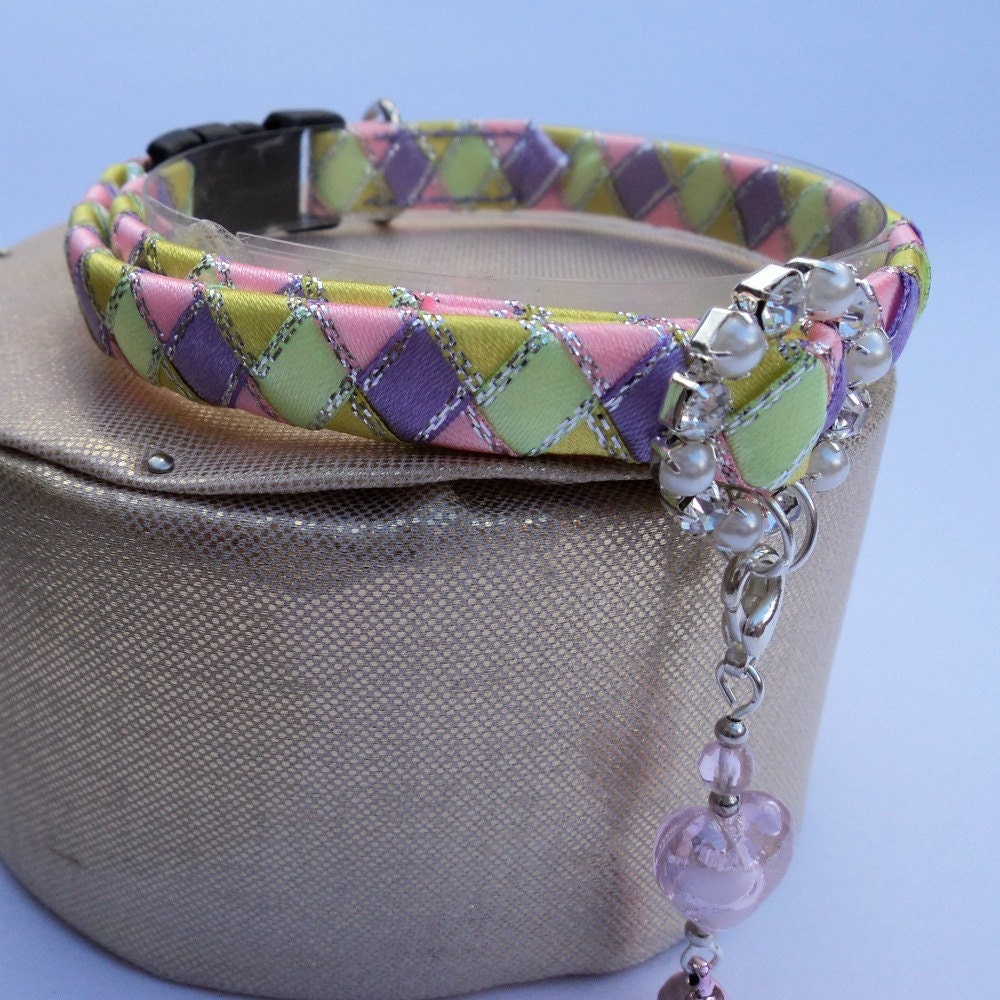 Fancy Cat Collar with Diamante Buckle and Charm by TheGlamorousCat