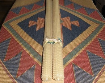 Pure Beeswax 16-inch Taper Candles, Set of 2
