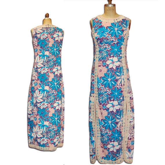 Vintage Lily Pulitzer Blue Floral Dress 1970s by nelsonbridge