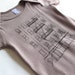 Brooklyn Alley Baby Onesie, Hand-printed Lithograph, Organic Infant Bodysuit, Cinder, 3-6 months, Ready to Ship, As Seen on Etsy Finds