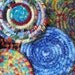15 Custom Made Mixed Fabric Coiled Coasters